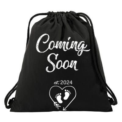 Coming Soon 2024 Pregnancy Announcement Mothers Day Mom Drawstring Bag