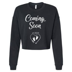 Coming Soon 2024 Pregnancy Announcement Mothers Day Mom Cropped Pullover Crew