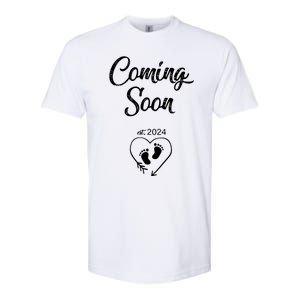 Coming Soon 2024 Pregnancy Announcement Mothers Day Mom Softstyle® CVC T-Shirt