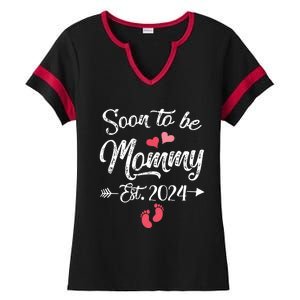 Coming Soon 2024 Soon To Be Mommy 2024 Ladies Halftime Notch Neck Tee