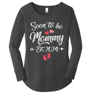 Coming Soon 2024 Soon To Be Mommy 2024 Women's Perfect Tri Tunic Long Sleeve Shirt