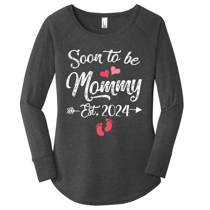 Coming Soon 2024 Soon To Be Mommy 2024 Women's Perfect Tri Tunic Long Sleeve Shirt