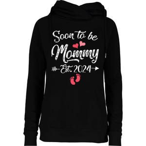 Coming Soon 2024 Soon To Be Mommy 2024 Womens Funnel Neck Pullover Hood