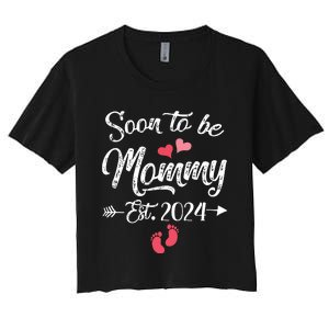 Coming Soon 2024 Soon To Be Mommy 2024 Women's Crop Top Tee