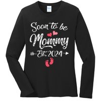 Coming Soon 2024 Soon To Be Mommy 2024 Ladies Long Sleeve Shirt