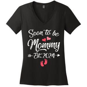 Coming Soon 2024 Soon To Be Mommy 2024 Women's V-Neck T-Shirt