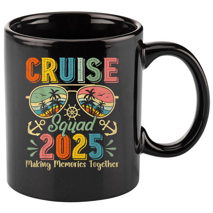 Cruise Squad 2025 Family Group Matching Summer Vacation 11oz C Handle Ceramic Mug