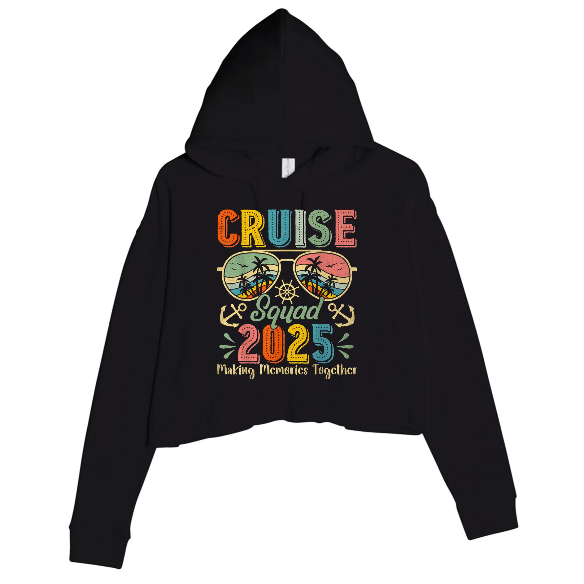 Cruise Squad 2025 Family Group Matching Summer Vacation Crop Fleece Hoodie
