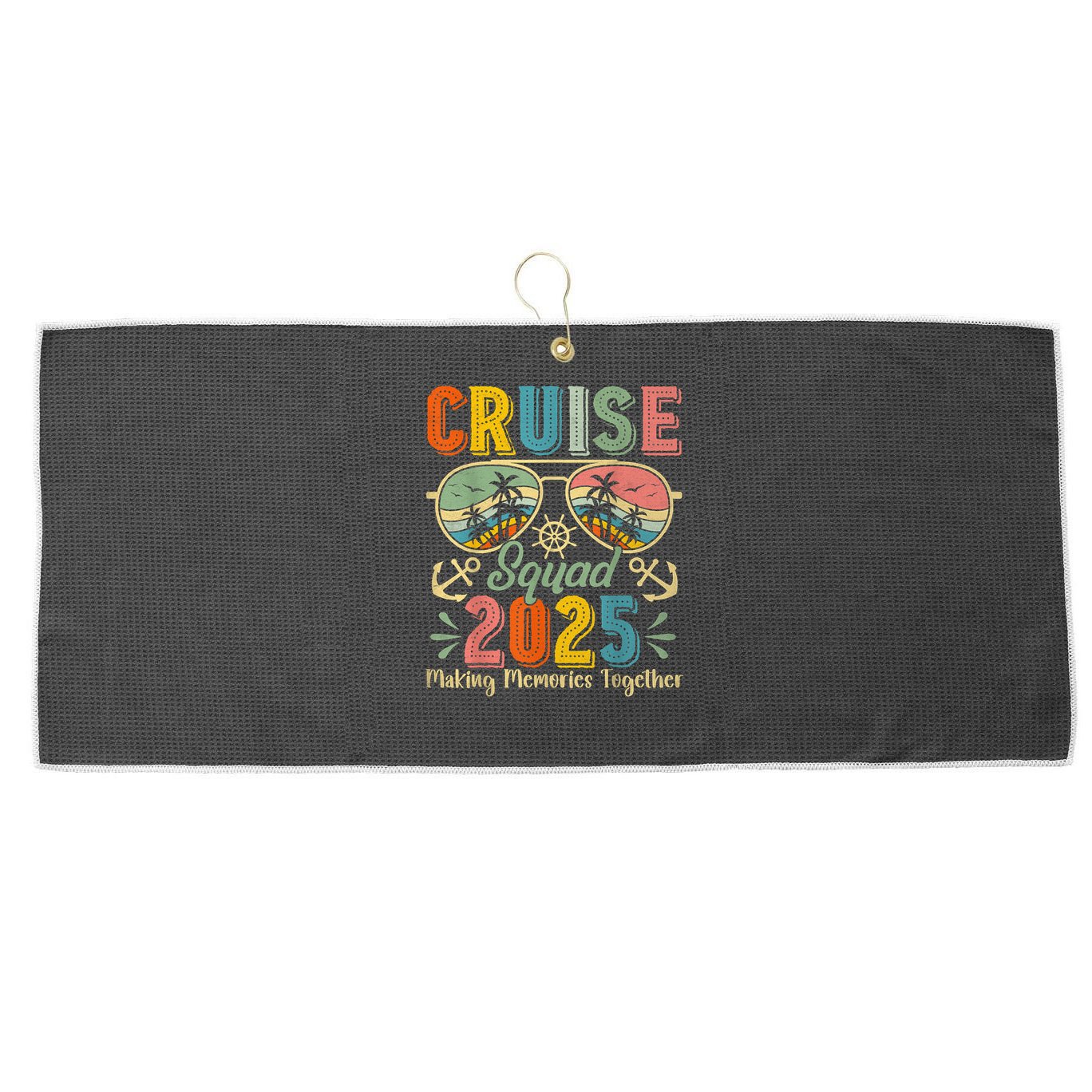 Cruise Squad 2025 Family Group Matching Summer Vacation Large Microfiber Waffle Golf Towel