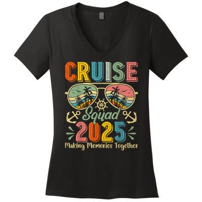 Cruise Squad 2025 Family Group Matching Summer Vacation Women's V-Neck T-Shirt