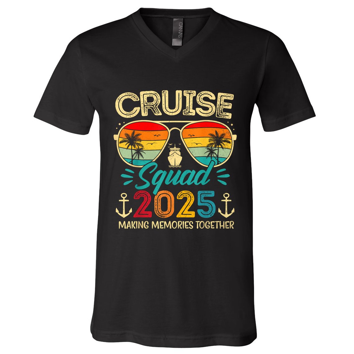 Cruise Squad 2025 Family Group Matching Summer Vacation V-Neck T-Shirt