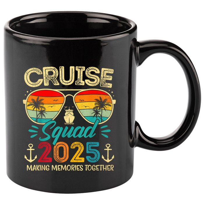 Cruise Squad 2025 Family Group Matching Summer Vacation 11oz C Handle Ceramic Mug