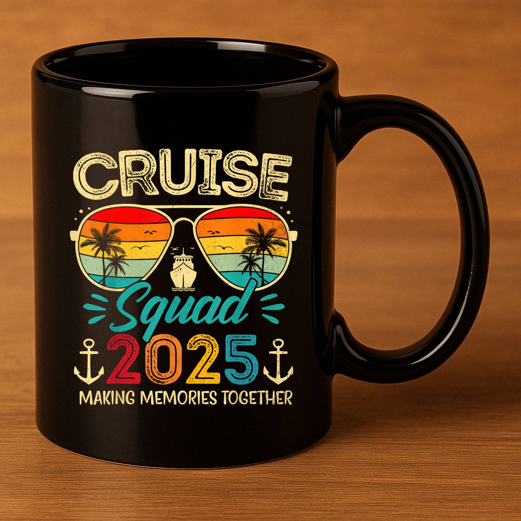 Cruise Squad 2025 Family Group Matching Summer Vacation 11oz C Handle Ceramic Mug