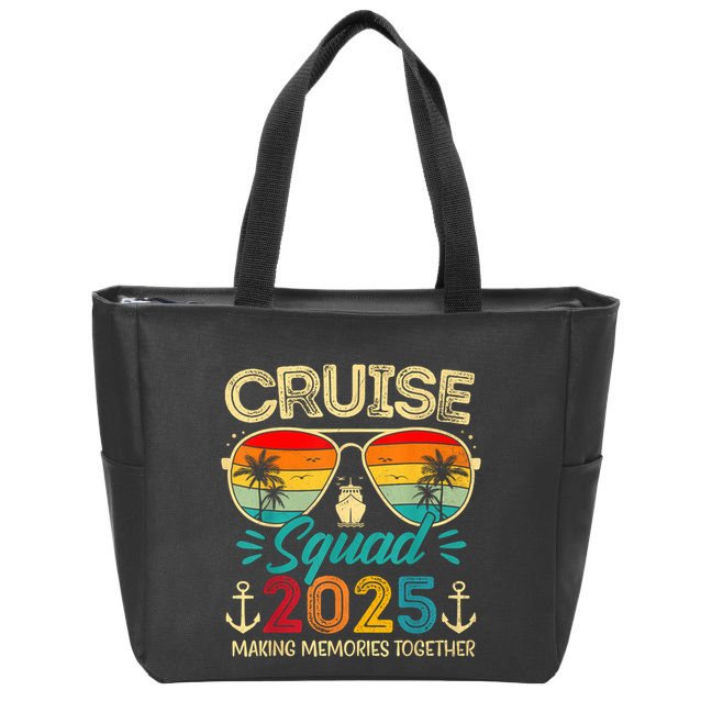 Cruise Squad 2025 Family Group Matching Summer Vacation Zip Tote Bag
