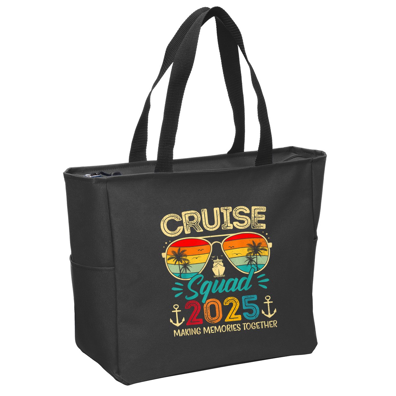 Cruise Squad 2025 Family Group Matching Summer Vacation Zip Tote Bag