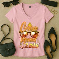 Cruise Squad 2025 Family Friends Vacation Women's V-Neck T-Shirt