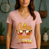 Cruise Squad 2025 Family Friends Vacation Women's V-Neck T-Shirt