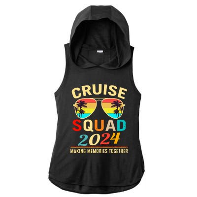 Cruise Squad 2024 Making Memories Together Summer Vacation Ladies PosiCharge Tri-Blend Wicking Draft Hoodie Tank