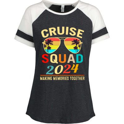 Cruise Squad 2024 Making Memories Together Summer Vacation Enza Ladies Jersey Colorblock Tee