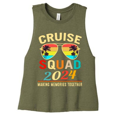 Cruise Squad 2024 Making Memories Together Summer Vacation Women's Racerback Cropped Tank