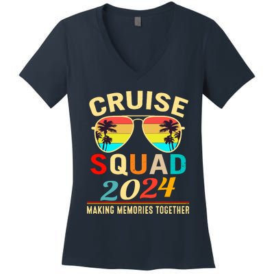 Cruise Squad 2024 Making Memories Together Summer Vacation Women's V-Neck T-Shirt