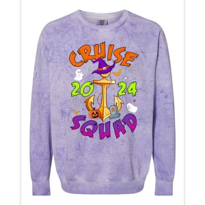 Cruise Squad 2024 Halloween Matching Team Funny Witch Colorblast Crewneck Sweatshirt