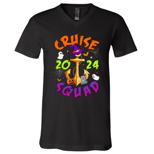 Cruise Squad 2024 Halloween Matching Team Funny Witch V-Neck T-Shirt