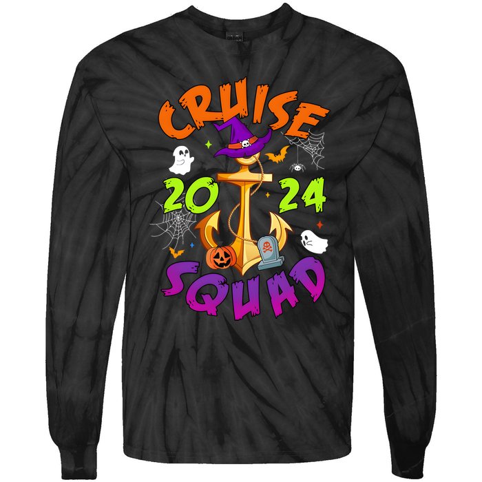 Cruise Squad 2024 Halloween Matching Team Funny Witch Tie-Dye Long Sleeve Shirt