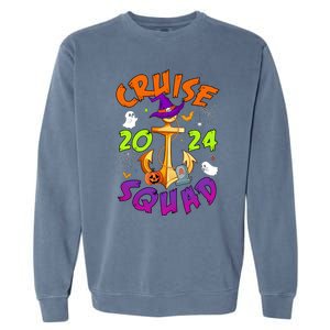 Cruise Squad 2024 Halloween Matching Team Funny Witch Garment-Dyed Sweatshirt