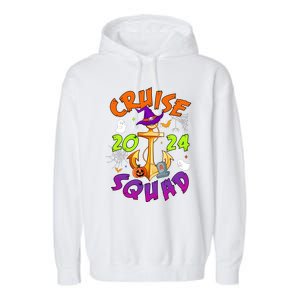 Cruise Squad 2024 Halloween Matching Team Funny Witch Garment-Dyed Fleece Hoodie