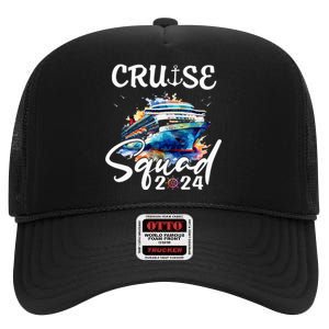 Cruise Squad 2024 Matching Family Cruise Trip High Crown Mesh Back Trucker Hat