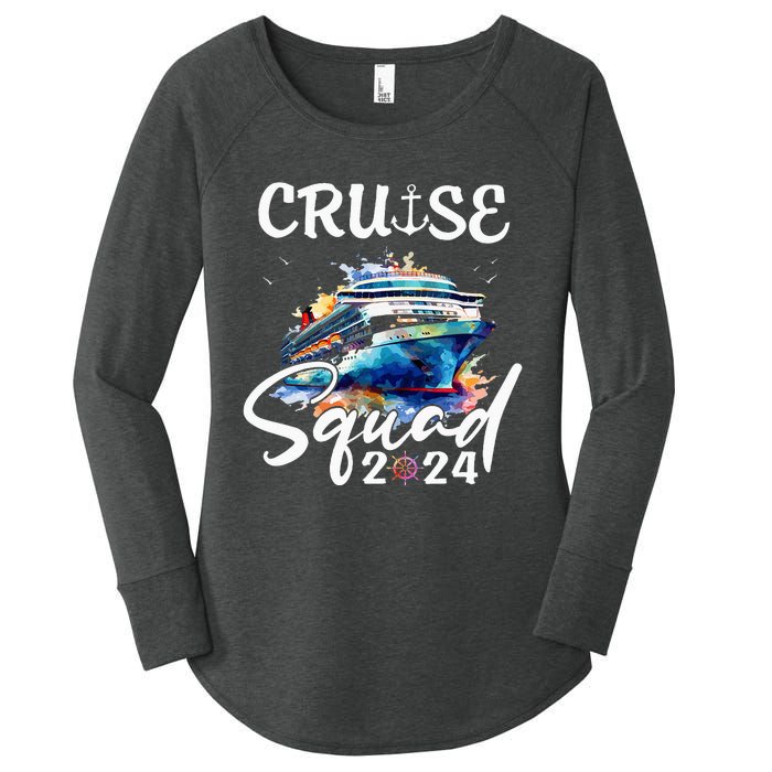 Cruise Squad 2024 Matching Family Cruise Trip Women's Perfect Tri Tunic Long Sleeve Shirt