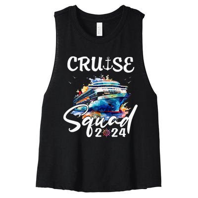 Cruise Squad 2024 Matching Family Cruise Trip Women's Racerback Cropped Tank