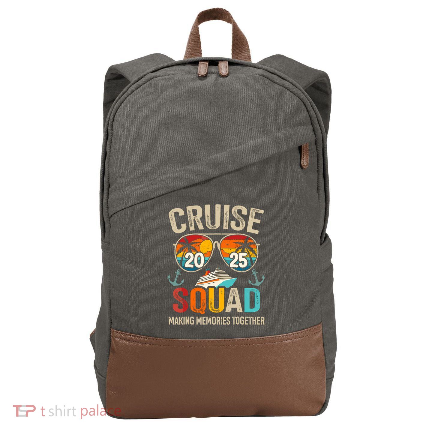 Cruise Squad 2025 Family Vacation Matching Group Summer Cotton Canvas Backpack