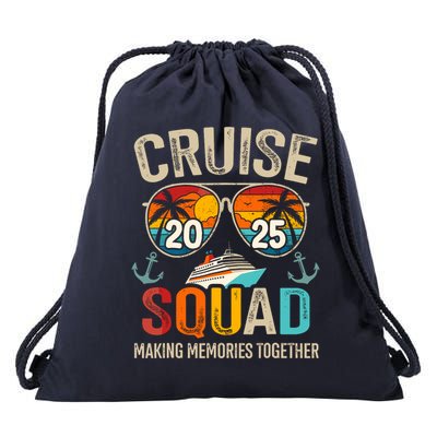 Cruise Squad 2025 Family Vacation Matching Group Summer Drawstring Bag