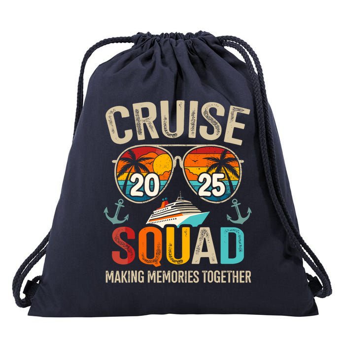 Cruise Squad 2025 Family Vacation Matching Group Summer Drawstring Bag