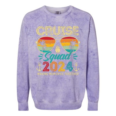 Cruise Squad 2024 Family Group Matching Summer Vacation Colorblast Crewneck Sweatshirt