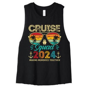 Cruise Squad 2024 Family Group Matching Summer Vacation Women's Racerback Cropped Tank