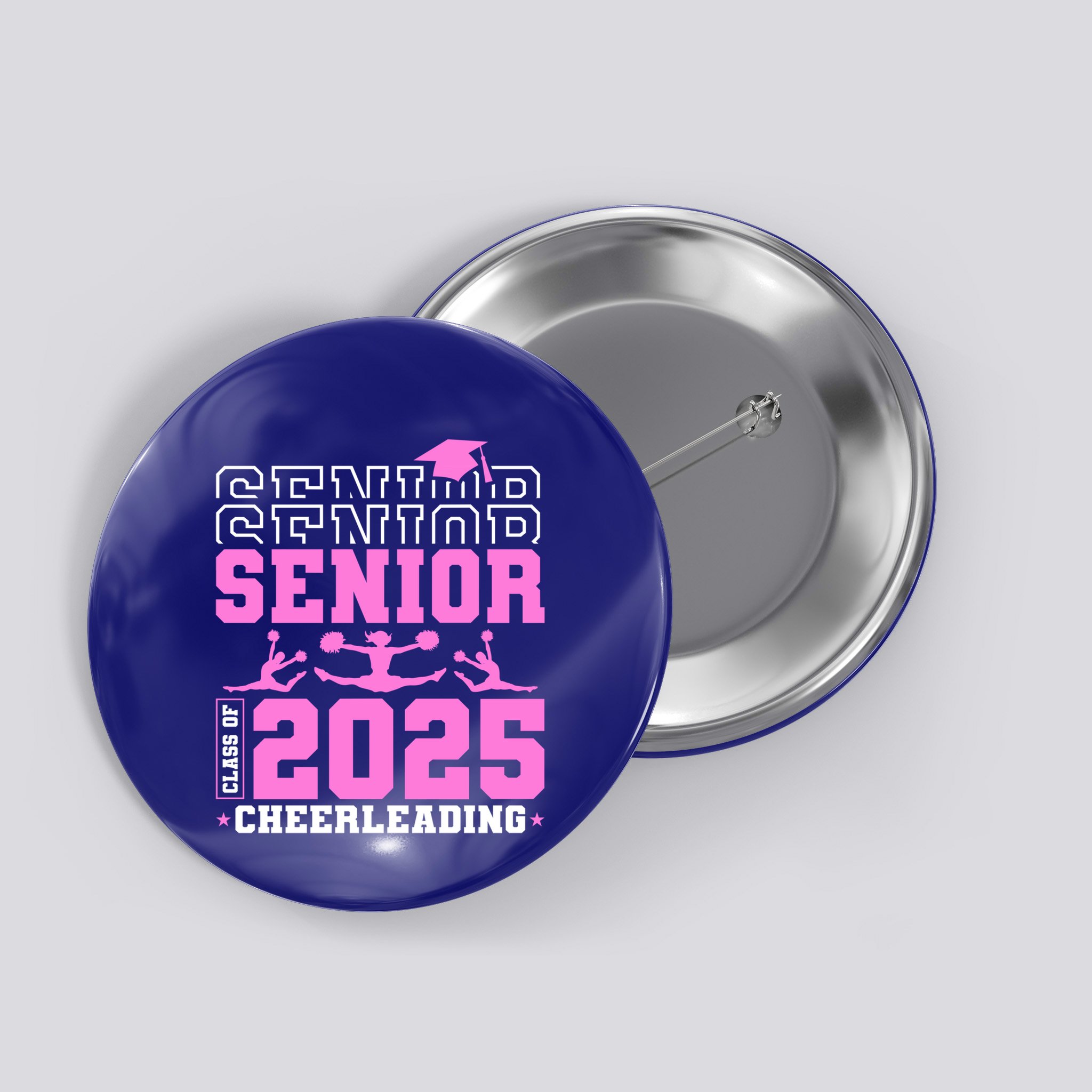 Cheer Senior 2025 Class Of 2025 Cheerleading Senior Funny Gift Button