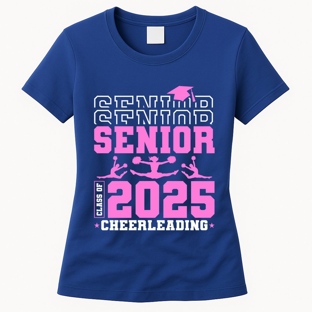 Cheer Senior 2025 Class Of 2025 Cheerleading Senior Funny Gift Womens T-Shirt