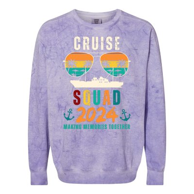 Cruise Squad 2024 Making Memories Together Colorblast Crewneck Sweatshirt