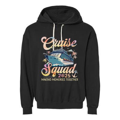 Cruise Squad 2025 Family Group Matching Summer Vacation Garment-Dyed Fleece Hoodie
