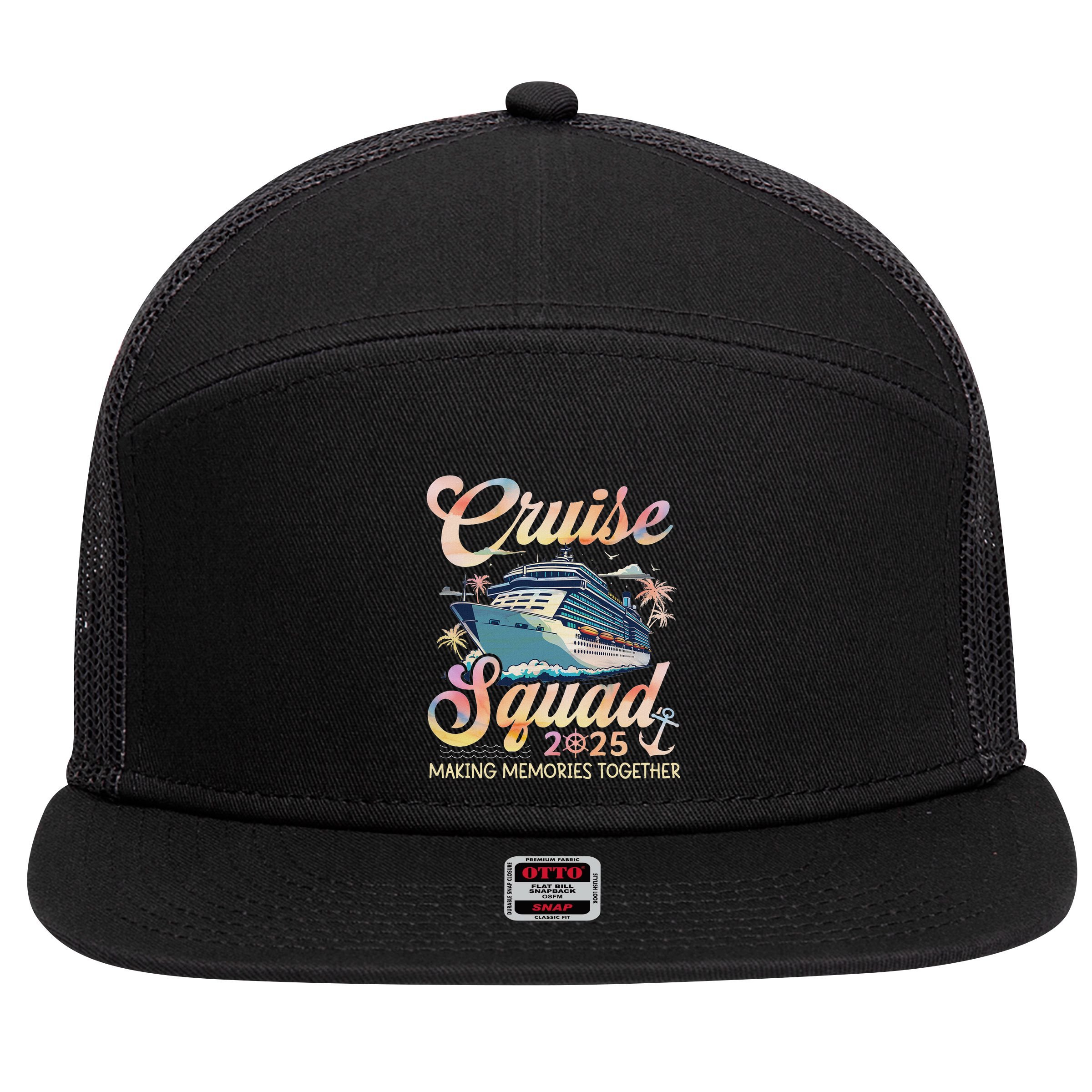 Cruise Squad 2025 Family Group Matching Summer Vacation 7 Panel Mesh Trucker Snapback Hat