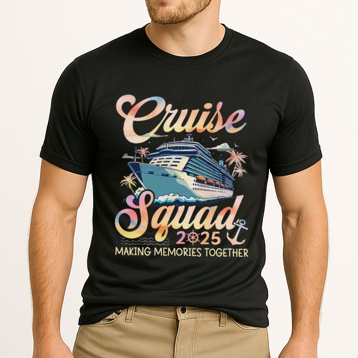 Cruise Squad 2025 Family Group Matching Summer Vacation Cooling Performance Crew T-Shirt