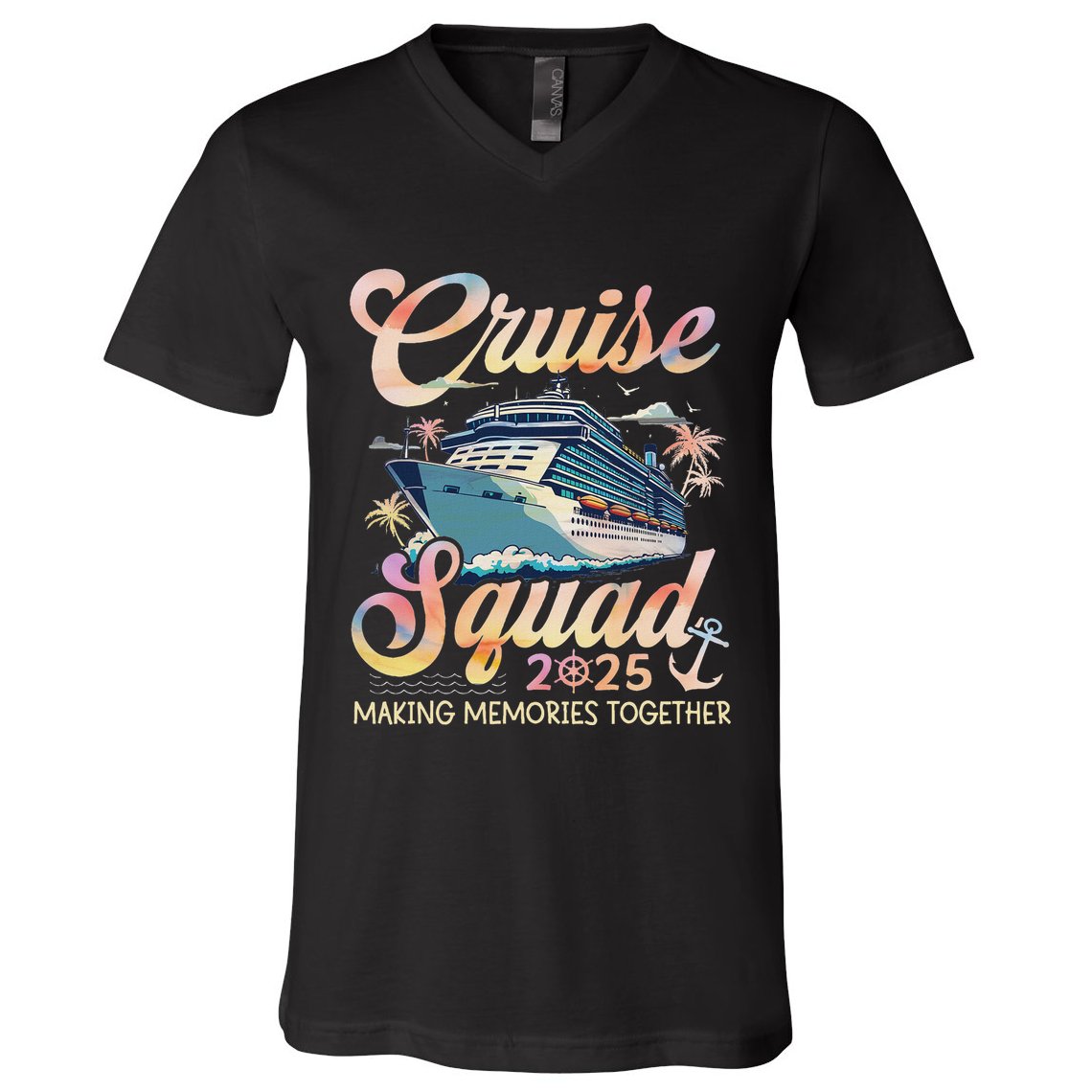Cruise Squad 2025 Family Group Matching Summer Vacation V-Neck T-Shirt