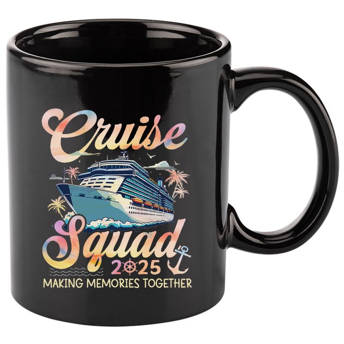 Cruise Squad 2025 Family Group Matching Summer Vacation 11oz C Handle Ceramic Mug