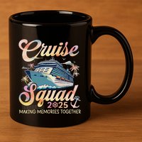 Cruise Squad 2025 Family Group Matching Summer Vacation 11oz C Handle Ceramic Mug