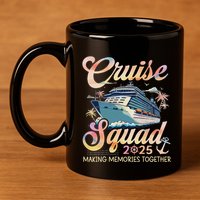 Cruise Squad 2025 Family Group Matching Summer Vacation 11oz C Handle Ceramic Mug