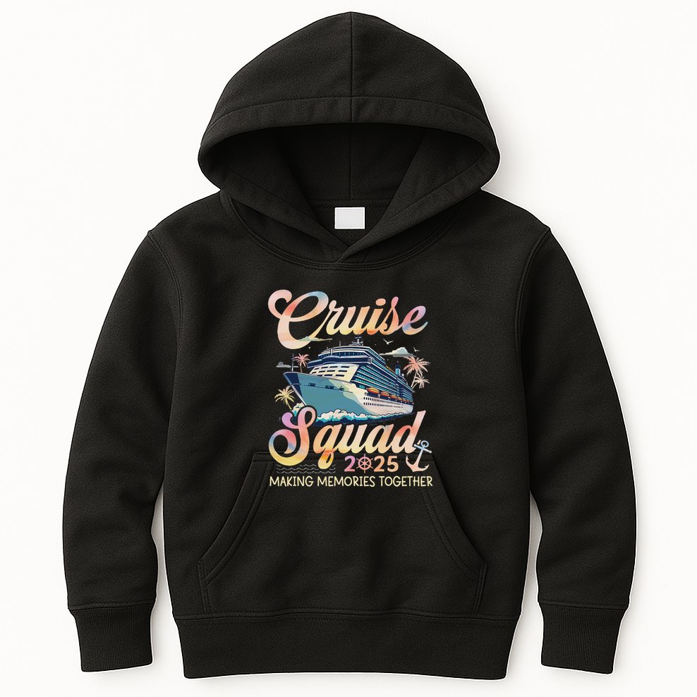 Cruise Squad 2025 Family Group Matching Summer Vacation Kids Hoodie