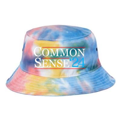 Common Sense 2024 Funny Political Election Sarcastic Tie Dye Newport Bucket Hat